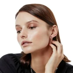 Amphora Cross Post Hoop Earrings -Brighton amphora cross post hoop earrings silver 2