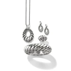 Athena Scalloped Hinged Bangle -Brighton athena scalloped hinged bangle silver 2