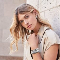 Athena Scalloped Hinged Bangle -Brighton athena scalloped hinged bangle silver 3