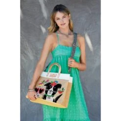 Best Pals East West Burlap Tote -Brighton best pals east west burlap tote multi 4