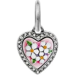 Blooming Heart Charm Bracelet -Brighton blooming heart charm bracelet silver pink 3