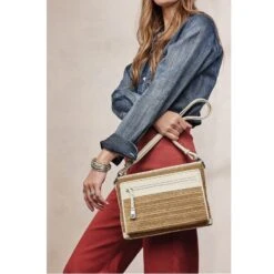 Brooklyn Straw Cross Body Organizer -Brighton brooklyn straw cross body organizer wheat white 5