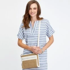 Brooklyn Straw Cross Body Organizer -Brighton brooklyn straw cross body organizer wheat white 6