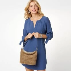 Cherie Straw Shoulderbag -Brighton cherie straw shoulderbag wheat french blue 3