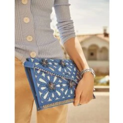 Elaine Soft Clutch -Brighton elaine soft clutch canyon blue 3