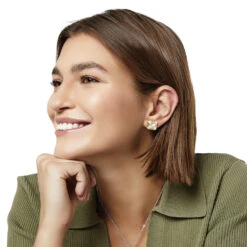 Entrata Square Post Earrings -Brighton entrata square post earrings silver gold 2