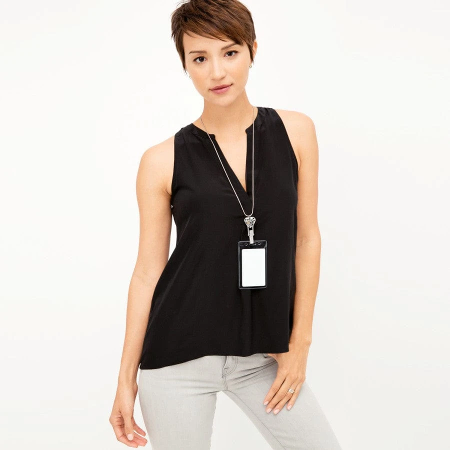 Floating Heart Badge Clip Necklace 4 Floating Heart Badge Clip Necklace - Image 4