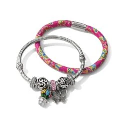 French Garden Butterfly Woodstock Bracelet -Brighton french garden butterfly woodstock bracelet pink 2