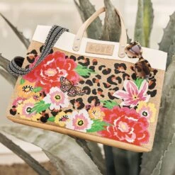 Garden Spots East West Burlap Tote -Brighton garden spots east west burlap tote multi 5