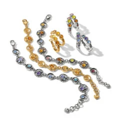 Halo Trio Hoop Earrings -Brighton halo trio hoop earrings silver tanzanite 2 19c6c9e2 ef80 4b45 a491 88916ce7a30e