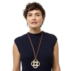 Interlok Horn Necklace -Brighton interlok horn necklace cream 3