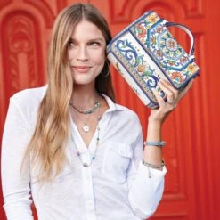 La Farfalla Emilia Flap Bag -Brighton la farfalla emilia flap bag white multi 4