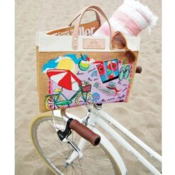 Life Is A Beach East West Burlap Tote 8 Life Is A Beach East West Burlap Tote -Brighton life is a beach east west burlap tote multi 3