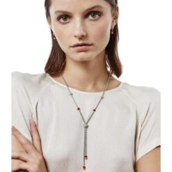 Meridian Two Tone Petite Y Necklace -Brighton meridian two tone petite y necklace gold red 4