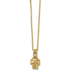 Meridian Zenith Cross Necklace -Brighton meridian zenith cross necklace gold 1