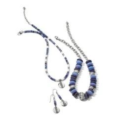 Mingle Shores Petite Beaded Necklace -Brighton mingle shores petite beaded necklace silver blue 2