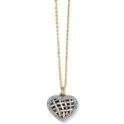 Neptune's Rings Woven Petite Heart Necklace -Brighton neptune s rings woven petite heart necklace silver gold 0 3b050267 5ec3 479c a74f d70adad7456c