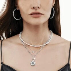 Neve Necklace -Brighton neve necklace silver pearl 3