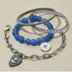 Sea Shore Compass Stretch Bracelet -Brighton sea shore compass stretch bracelet silver blue 2 11ebf337 d0fc 4489 b5af 2be4b50d75e6