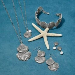 Silver Shells Pearl Necklace -Brighton silver shells pearl necklace silver pearl 3