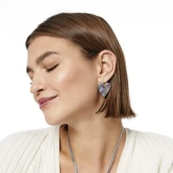 Tapestry Royal Heart French Wire Earrings -Brighton tapestry royal heart french wire earrings gold tanzanite 2