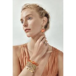 Terra Gold Stretch Bracelet -Brighton terra gold stretch bracelet orange 3
